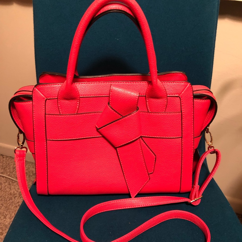 JustFab deep coral handbag